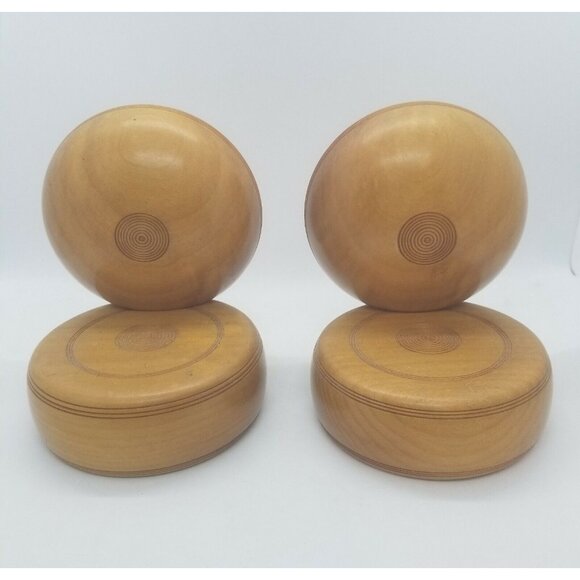 MCM Bookends Art Craft Woods Maple Hand Made British Columbia Boho Art Deco - Picture 2 of 7